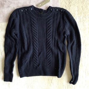 J Crew Navy Cable Knit Sweater | NWT